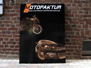 Firmenschild für die Auto- und Motorradwerkstatt in Grevenbroich Hemmerden