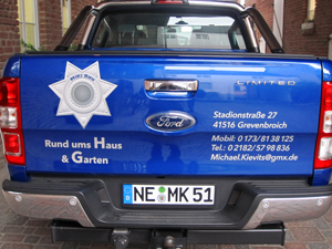 Ford Limited Fahrzeugbeschriftung für MiKi Bau in Grevenbroich Rhein Kreis Neuss