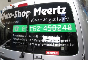 Fahrzeugbeschriftung / Auto-Shop Meertz