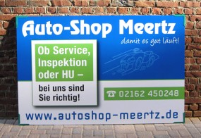 Aluverbundschild / Auto-Shop Meertz