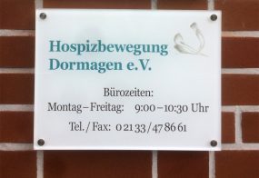 Acrylschild / Hospitzbewegung Dormagen e. V.