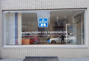 Fensterbeschriftung / Fahrschule ERDI