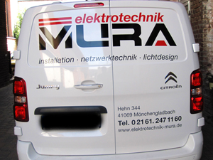Autobeschriftung von Elektrotechnik Mura Citroen in Mönchengladbach und Grevenbroich